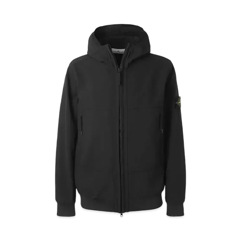 Stone Island Soft Shell-R E.Dye Technology In Recycled Polyester "Black" 8115Q0322