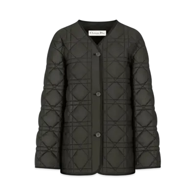 Dior Macrocannage Peacoat Quilted Technical Taffeta "Black"
