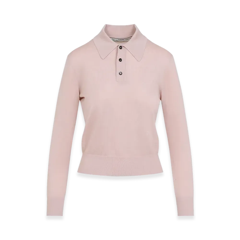 Bottega Veneta Women's Long Sleeve Polo Top "Cameo"