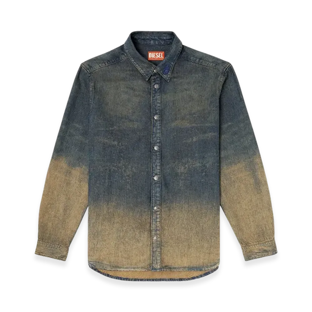 Diesel D-Simply-S8 Shirt In Fluid Shaded Denim "Dark Blue"