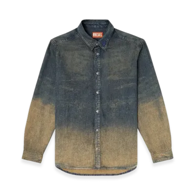 Diesel D-Simply-S8 Shirt In Fluid Shaded Denim "Dark Blue"
