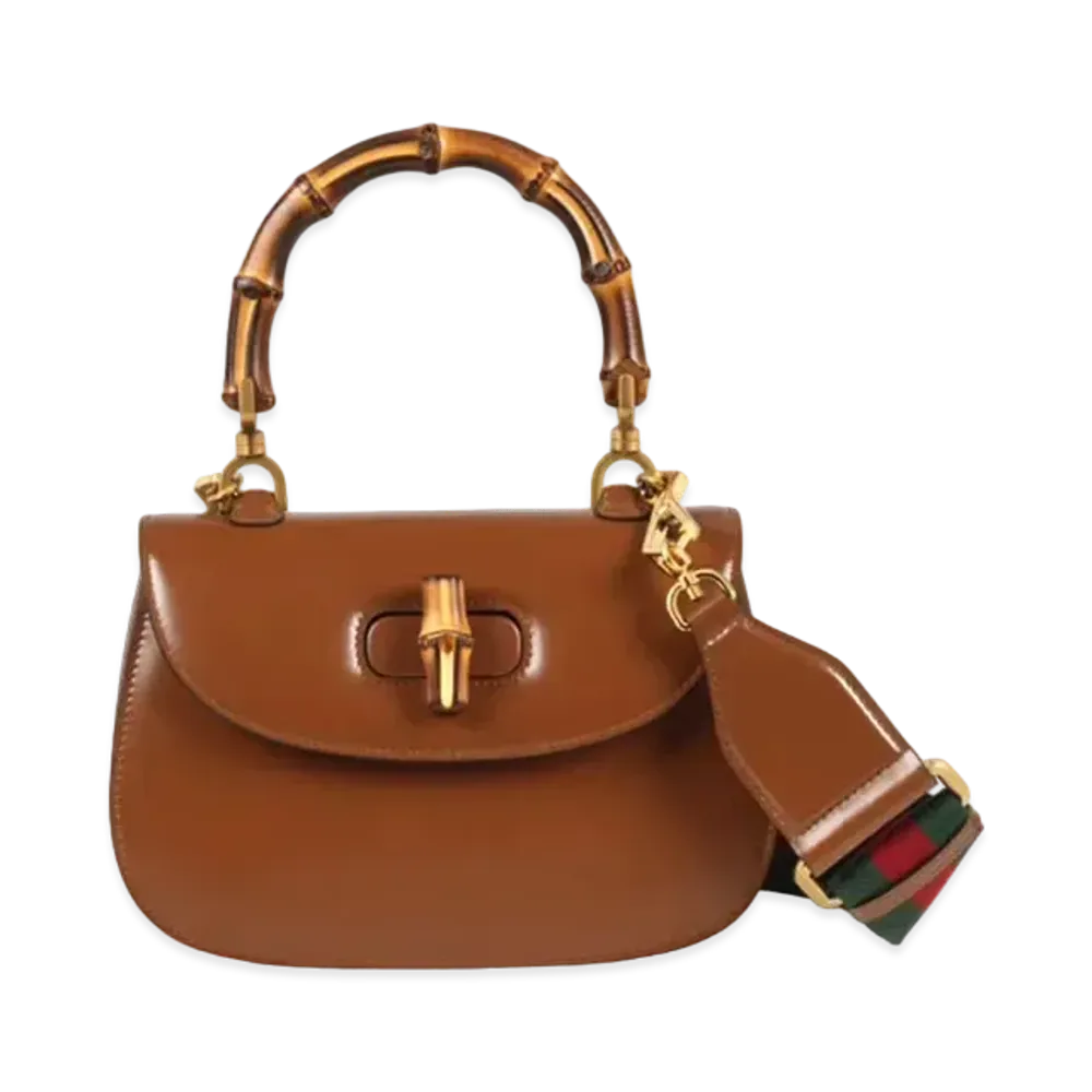 GUCCI Small Top Handle Bag with Bamboo "Cuir"