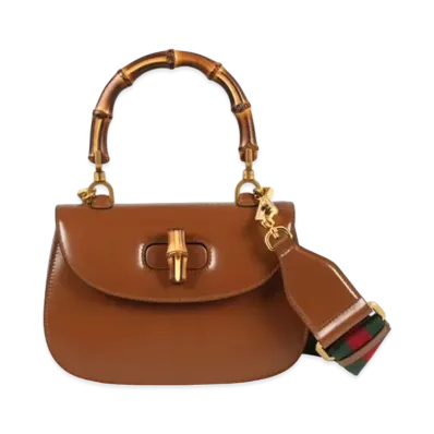 GUCCI Small Top Handle Bag with Bamboo "Cuir"
