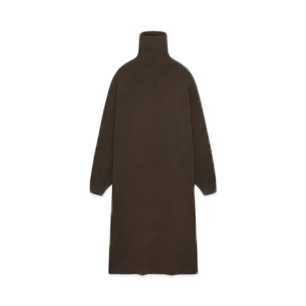 FEAR OF GOD Essentials Women's Waffle Knit Turtleneck Dress "Brown"