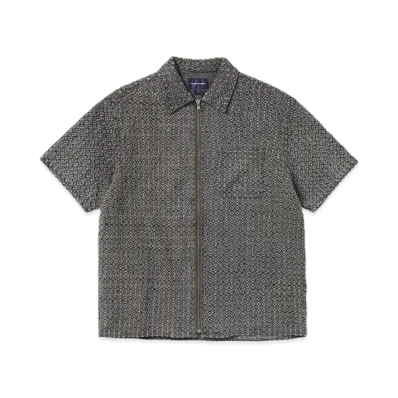 thisisneverthat Damaged Denim Zip S/S Shirt "Grey"