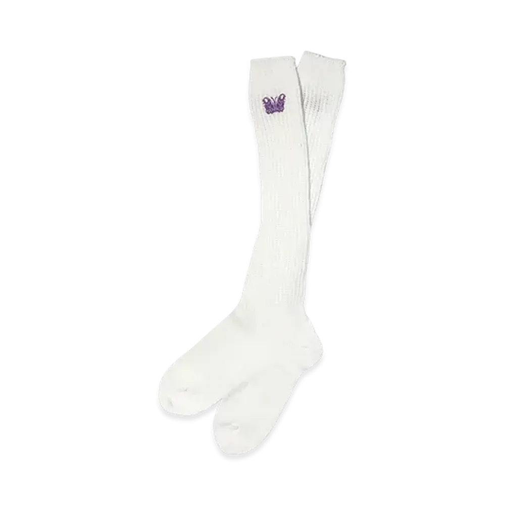 NEEDLES x KAE TANAKA Loose Socks KT Papillon EMB. "White"
