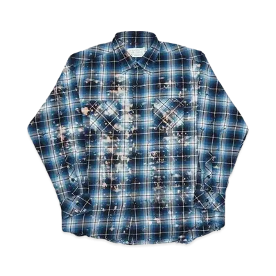Rafu Bleached & Damaged Shirt "BLUE"
