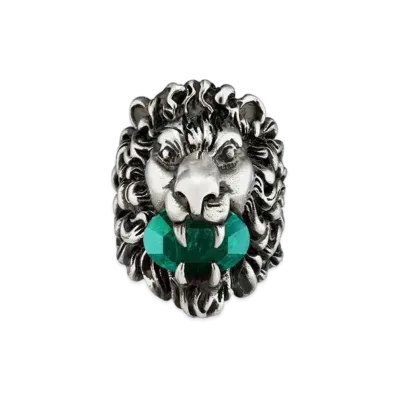 GUCCI Lion Head Ring "Silver"