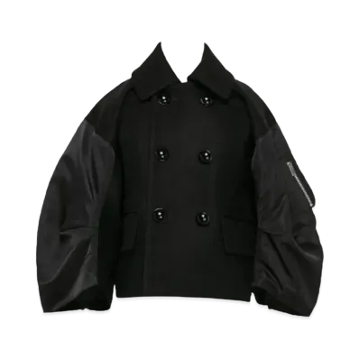 sacai Wool Melton x Nylon Twill Jacket "Black"