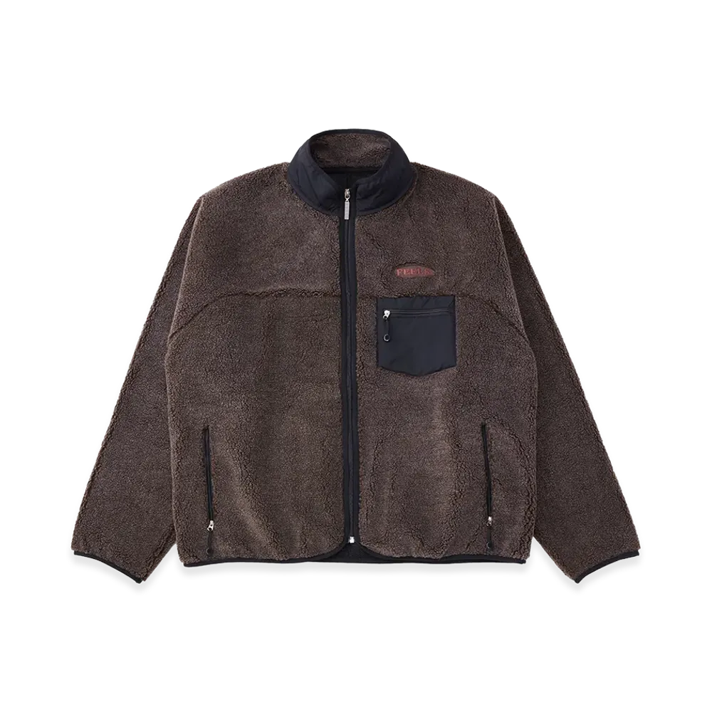FEELS. Boa Fleece Zip Jacket "Charcoal Brown"