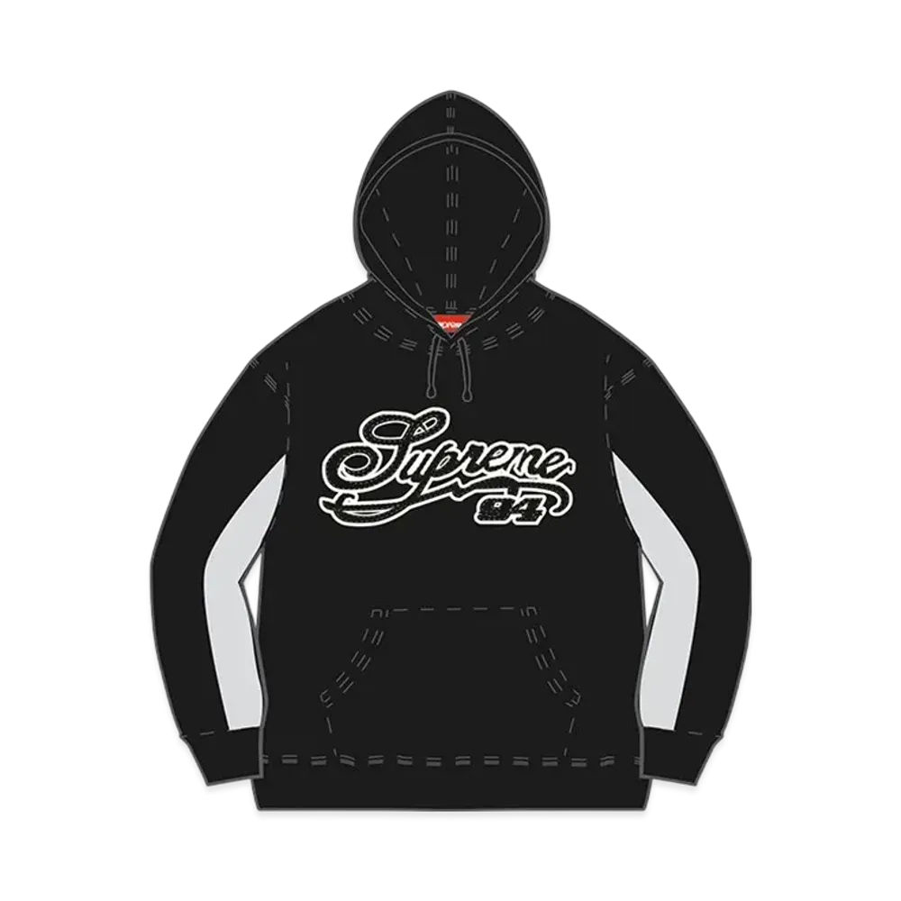 Supreme Paneled Script Hooded Sweatshirt "Black"