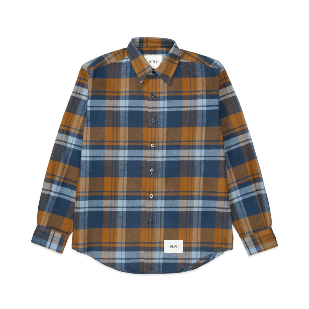 WTAPS TXT 01 / LS / Cotton Flannel Textile "Brown"