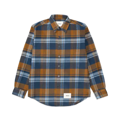 WTAPS TXT 01 / LS / Cotton Flannel Textile "Brown"