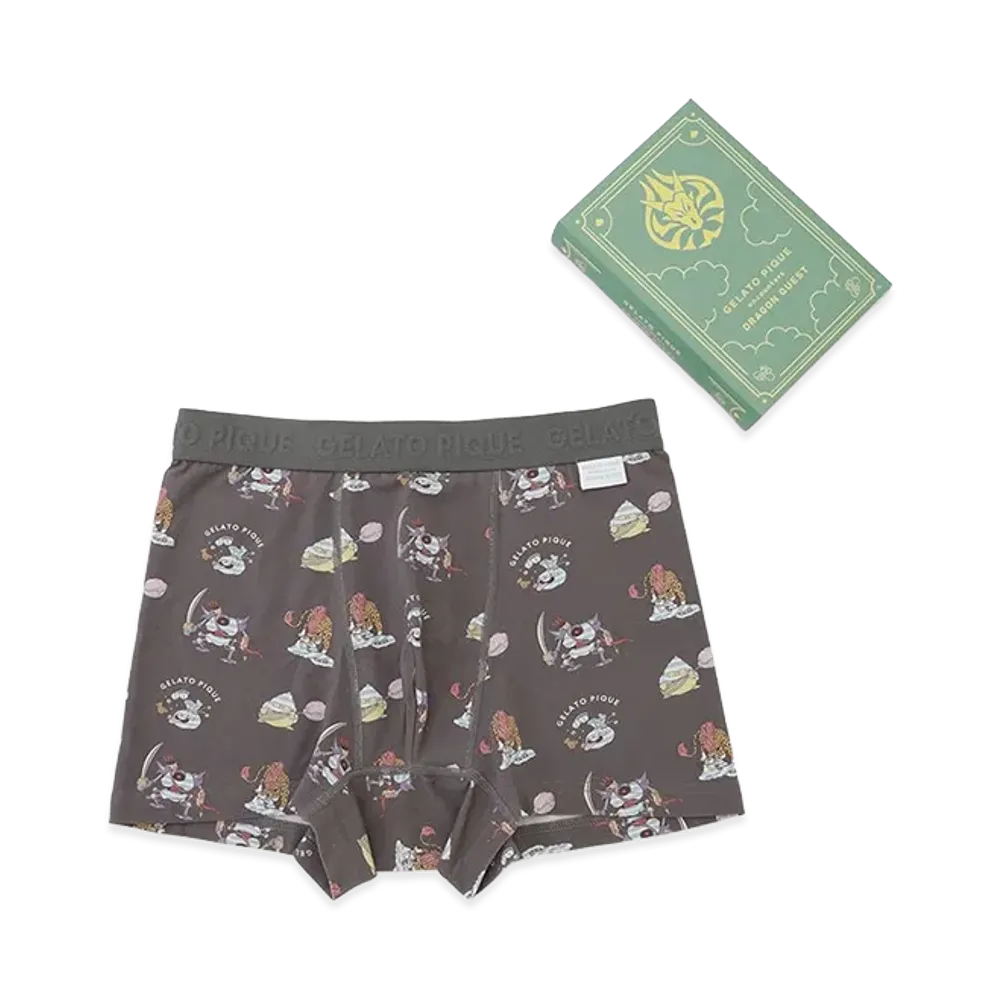 GELATO PIQUE x DRAGON QUEST Monster Allover Pattern Boxer Pants with Box "Dark Grey"