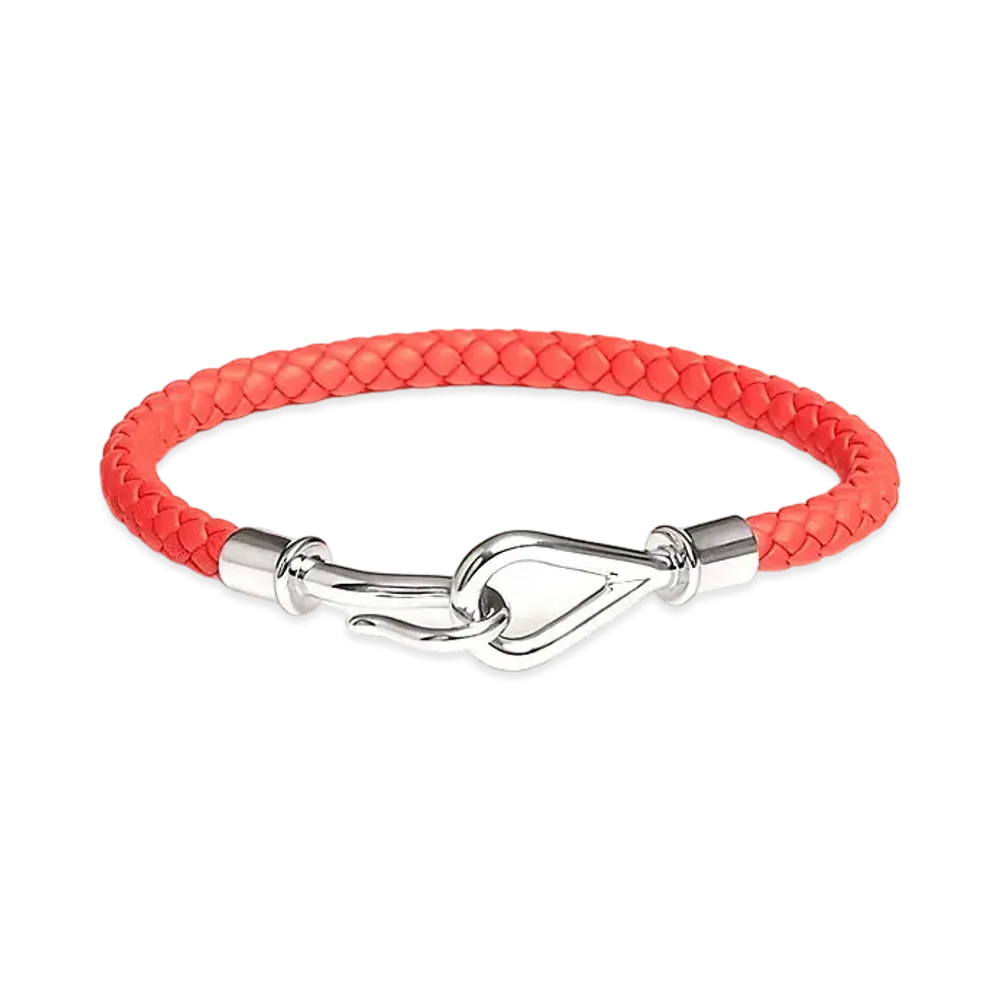 Hermes Jumbo H Bracelet "Orange Field/Palladium"