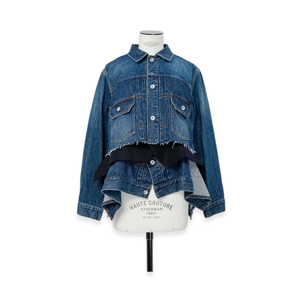 sacai Denim x Wool Melton Jacket "Blue"