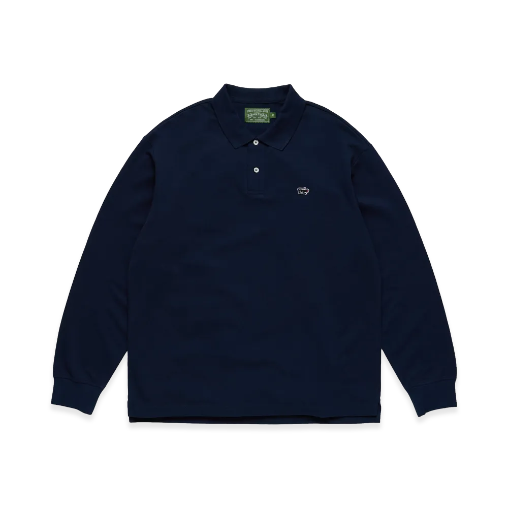 DENIM TEARS Pique Panther Long Sleeve Polo "Navy"