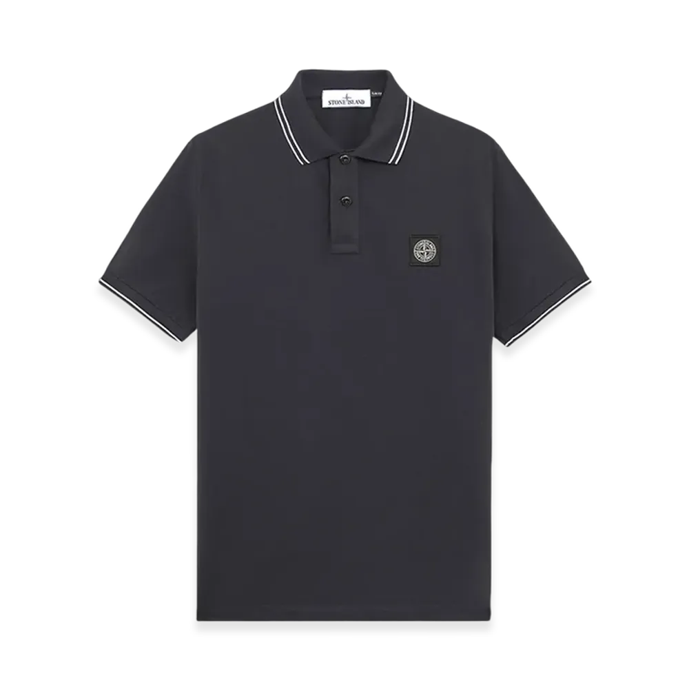 Stone Island 2SC18 Stretch Organic Cotton Pique Slim Fit S/S Polo Shirt - 24FW "Navy Blue"