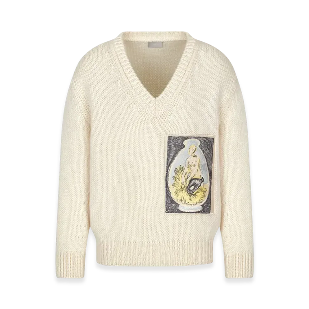 Dior and Duncan Grant and Charleston Oversized Sweater Wool Jersey "Ecru"