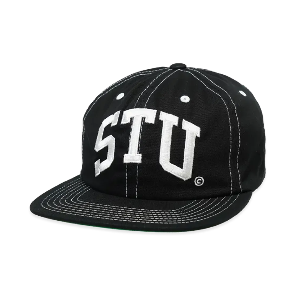Stussy Mid-Depth STU Arch Strapback "True Black"