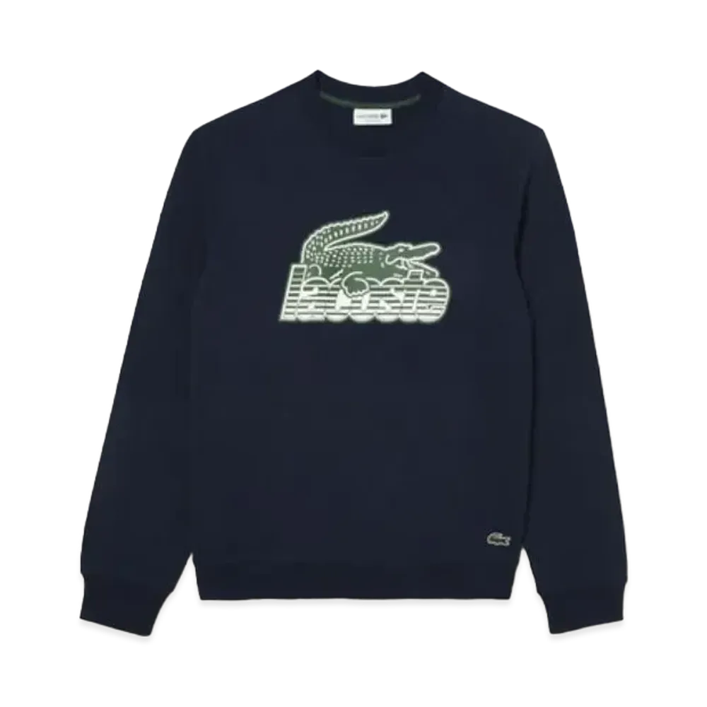 LACOSTE New Graphic Print Crew Neck Sweat "Navy"
