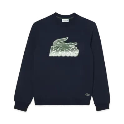 LACOSTE New Graphic Print Crew Neck Sweat "Navy"