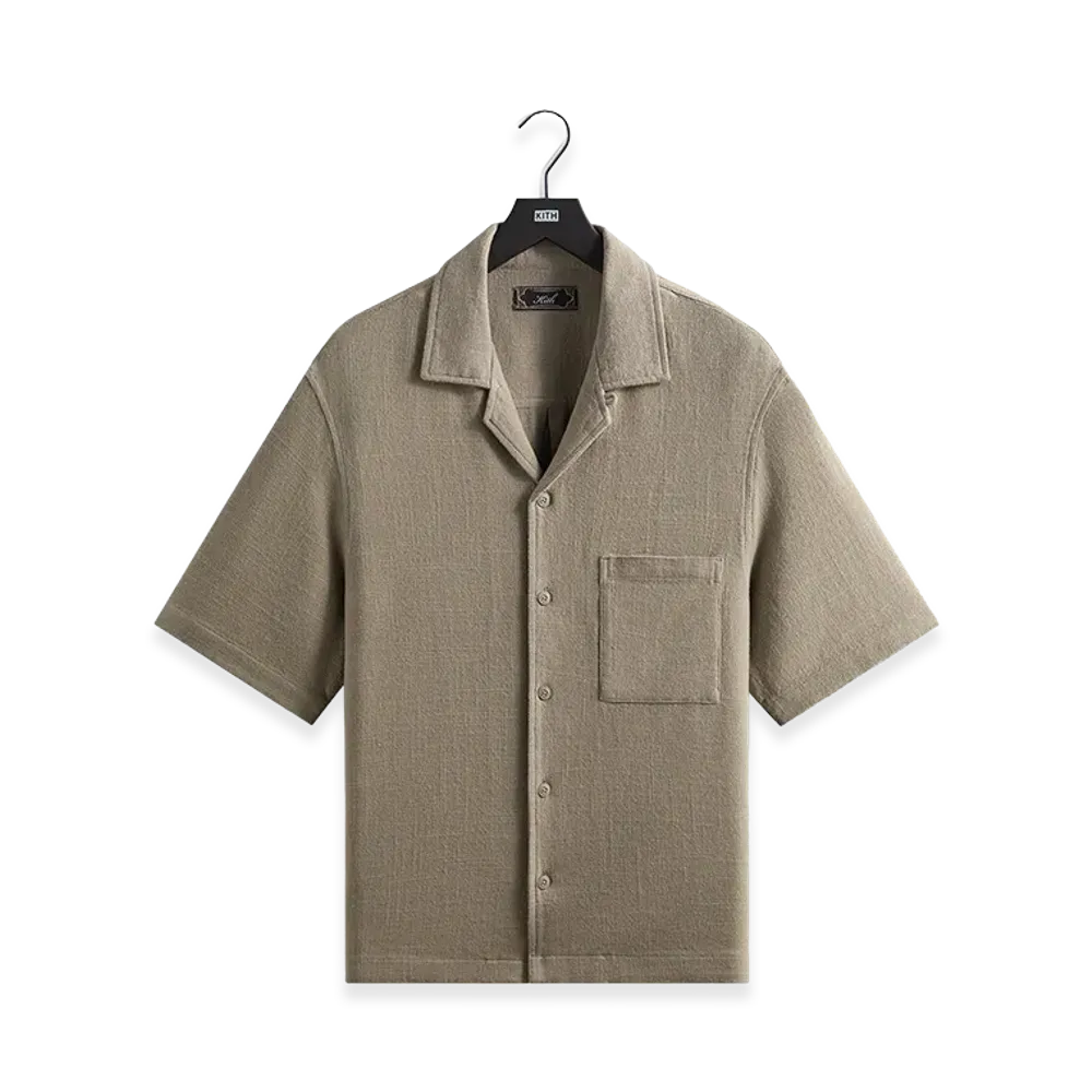 Kith Soft Woven Cropped Beckham Camp Collar Shirt "Folly"