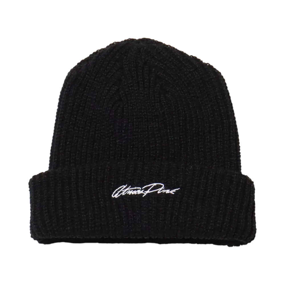 atmos pink Logo Embroidery Beanie "Black"