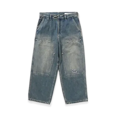 A BATHING APE Washed Chore Work Pants #2 "Light Indigo"