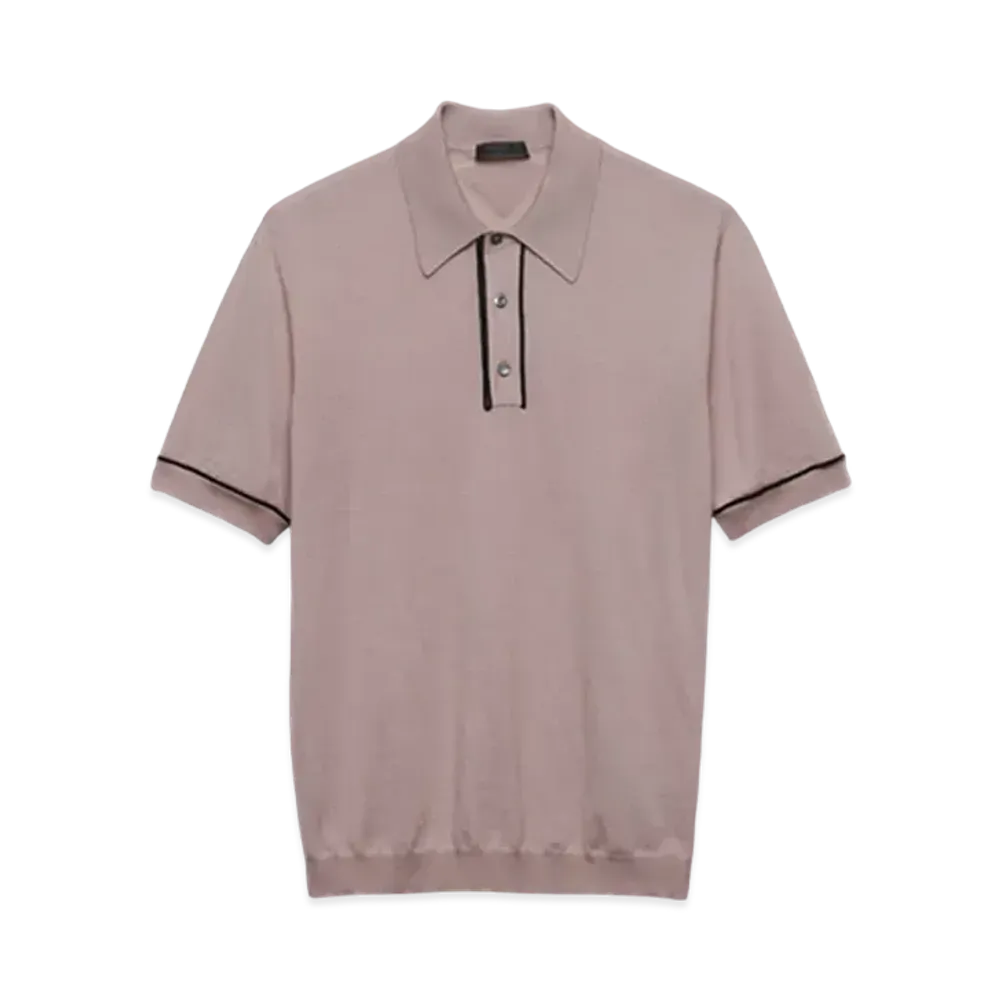 PRADA Men's Wool Polo Shirt "Pink"