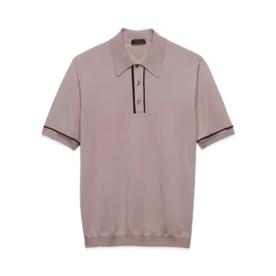 PRADA Men's Wool Polo Shirt "Pink"