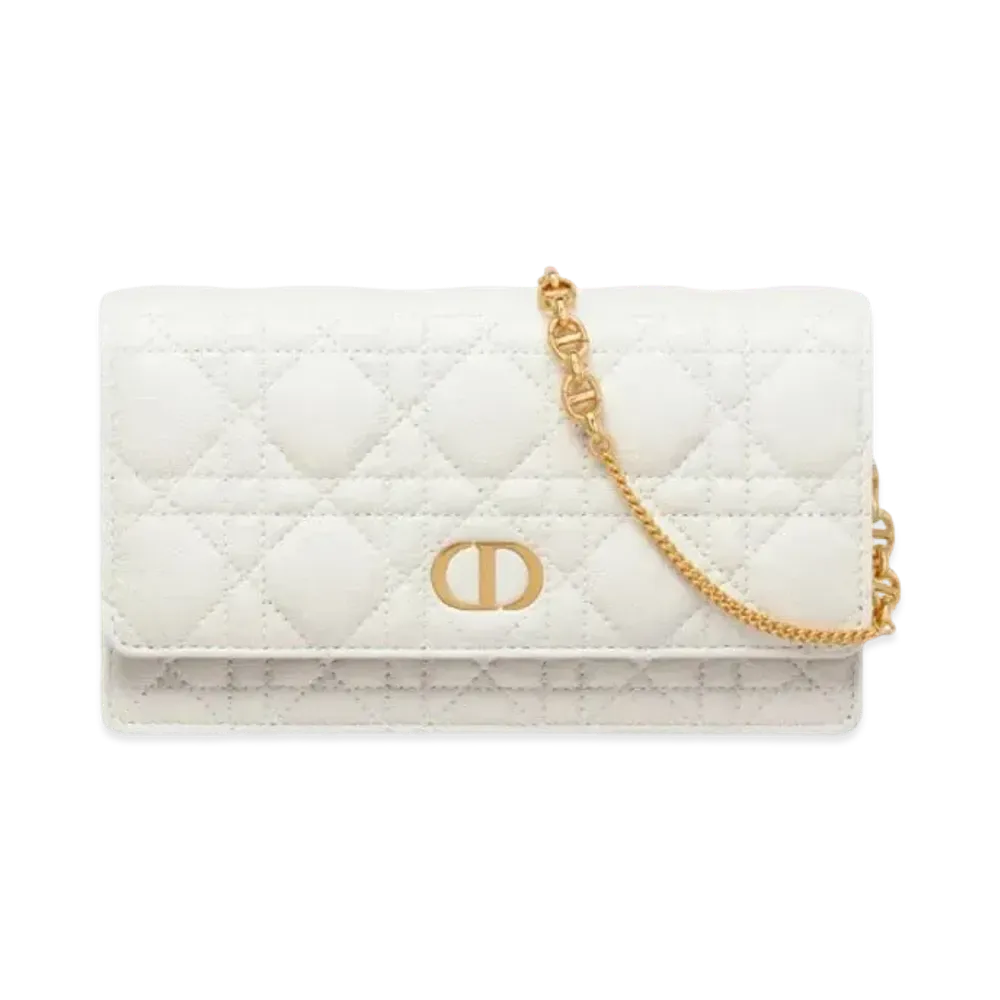 Dior Caro Pouch Supple Cannage Calfskin "Latte"