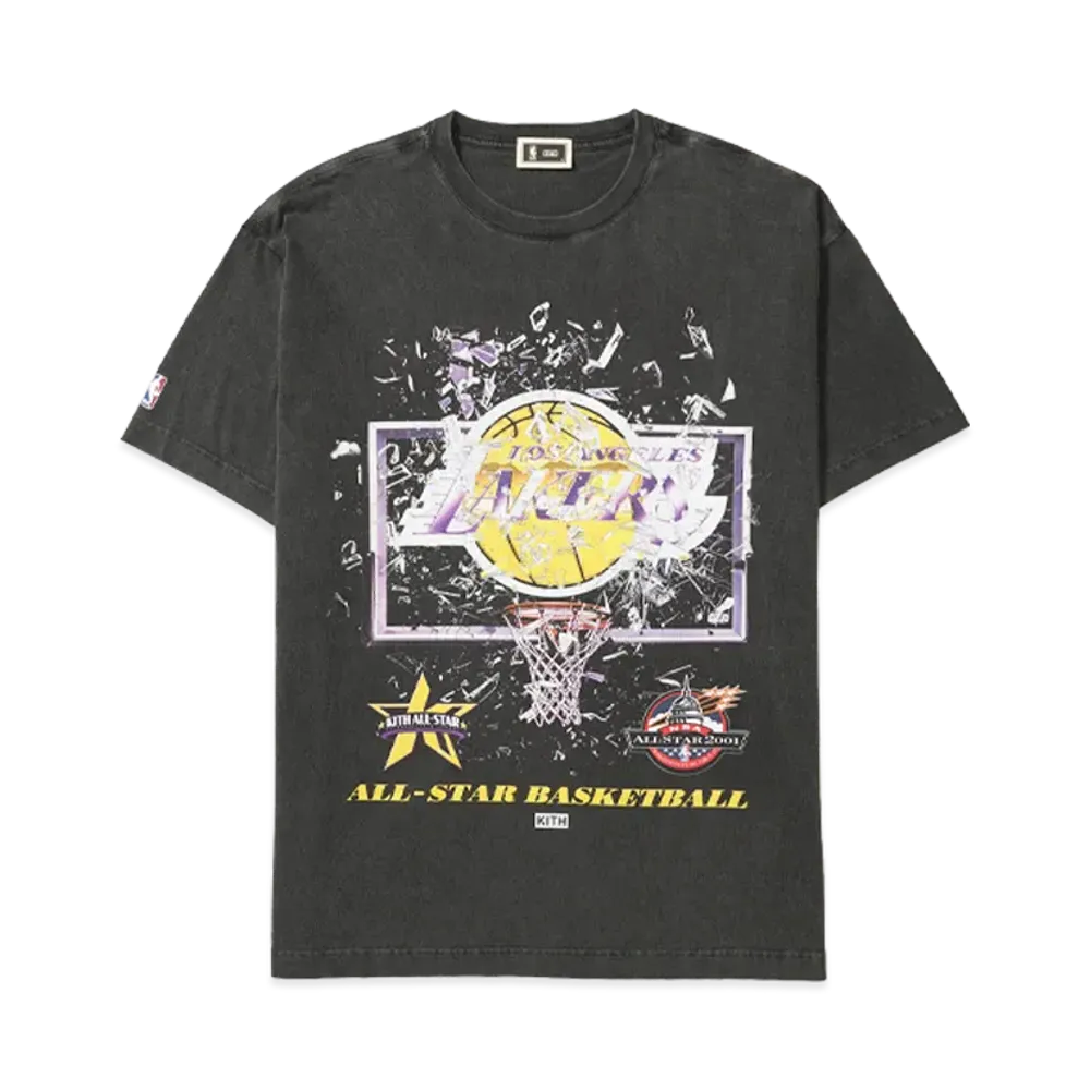 Kith x NBA All-Star Los Angeles Lakers Shattered Backboard Vintage Tee "Black"
