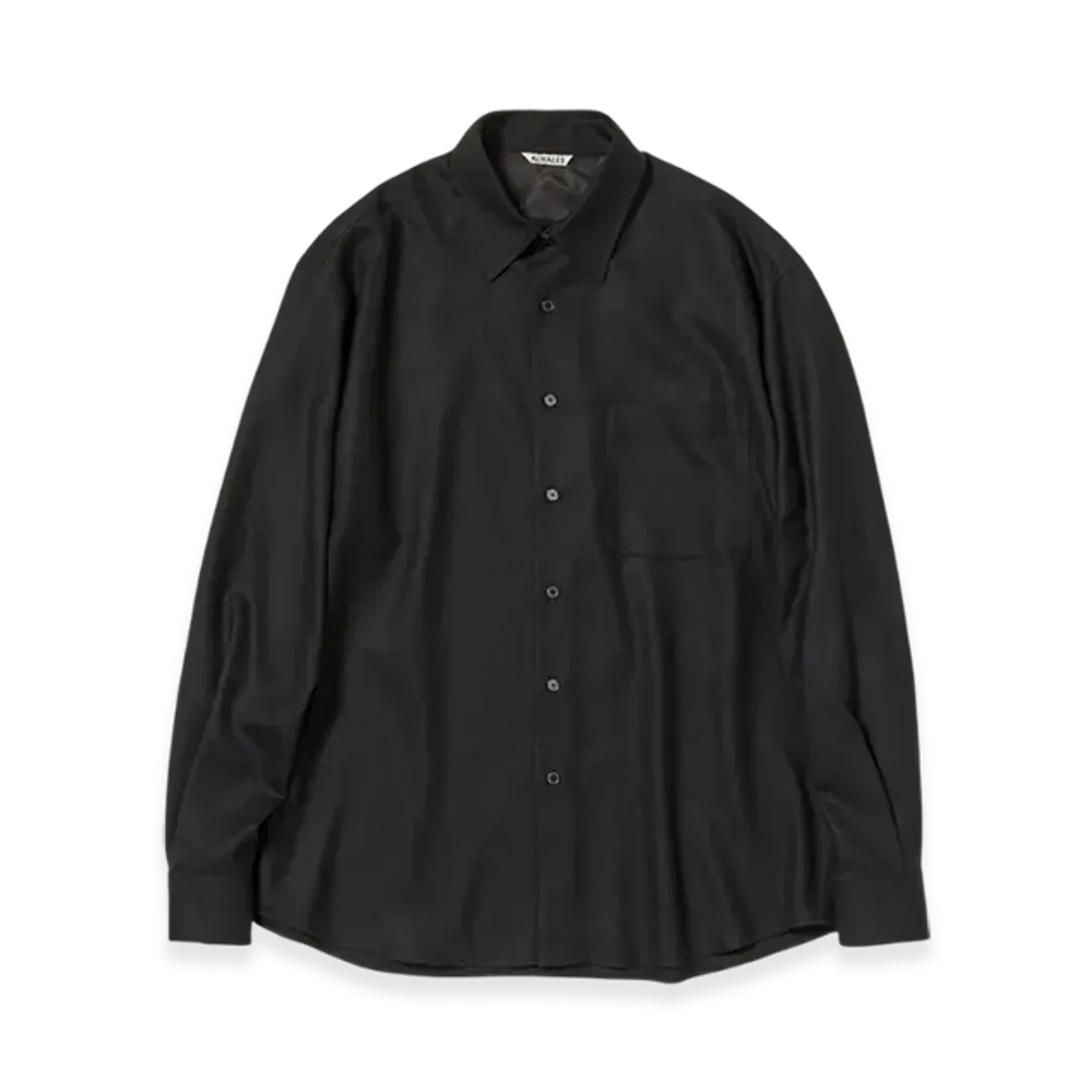 AURALEE Super Light Wool Shirt "Black"
