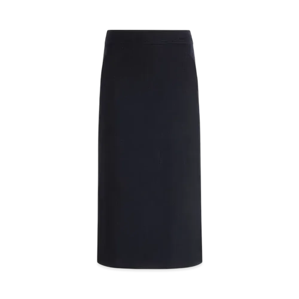 Bally Midi Skirt In Navy Blue Wool "Blue"