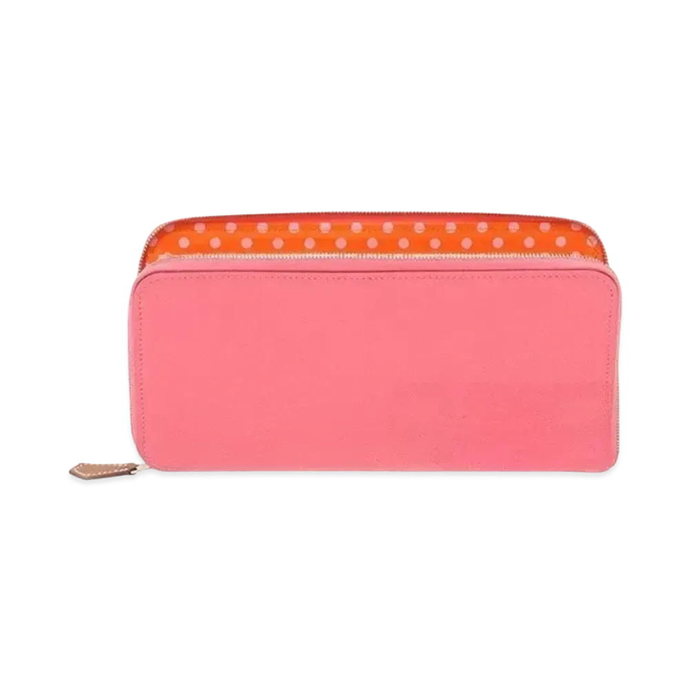 Hermes Azap Silk'In Long Veau Epsom/Silk "Rose Azale/Orange/Silver"