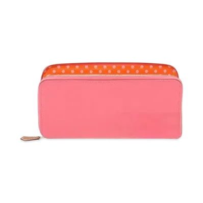 Hermes Azap Silk'In Long Veau Epsom/Silk "Rose Azale/Orange/Silver"