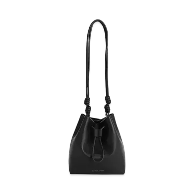 CHARLES & KEITH Leia Knot Bucket Bag "Noir"