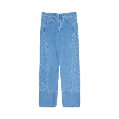 Marine serre MOON LASER DENIM CURVED JEANS "LIGHT BLUE"