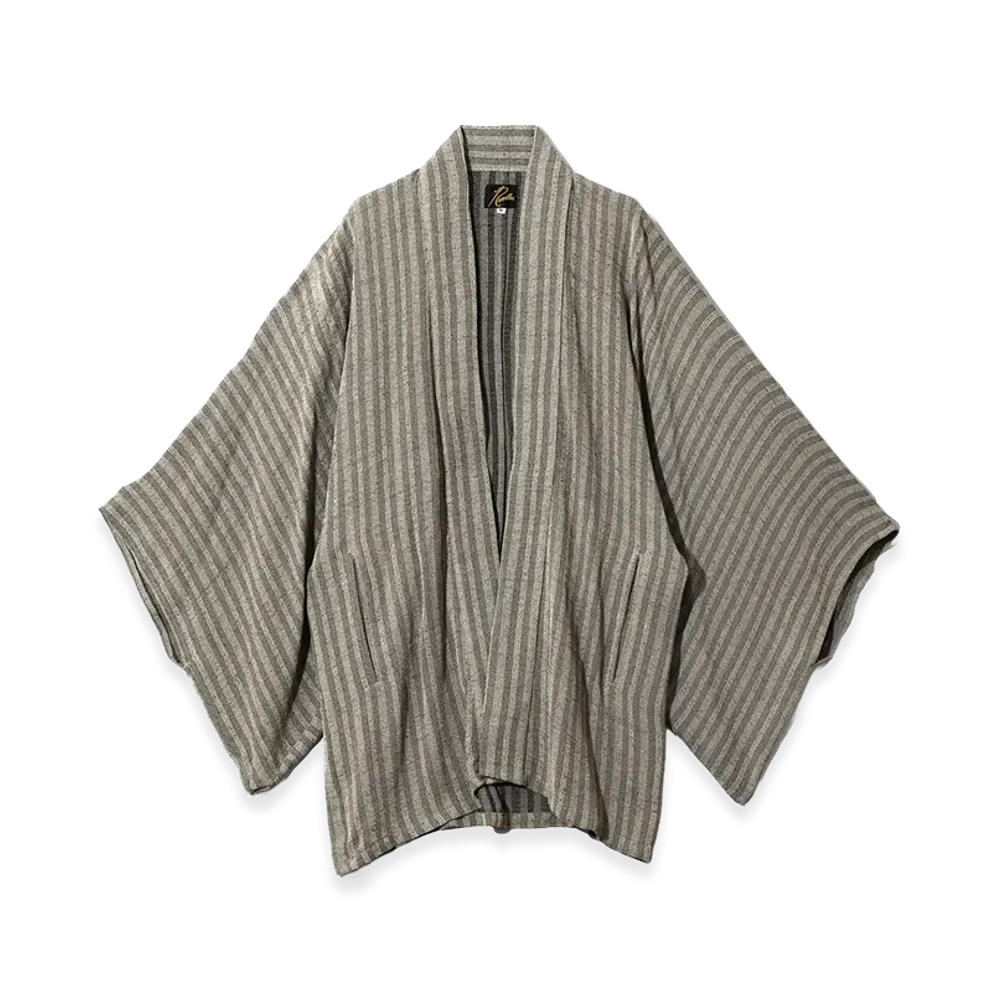 NEEDLES Haori Jacket - Alternate Stripe "Grey"