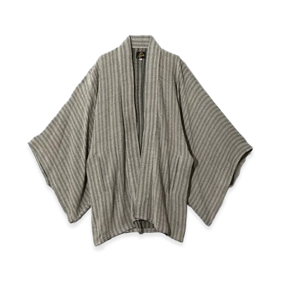 NEEDLES Haori Jacket - Alternate Stripe "Grey"