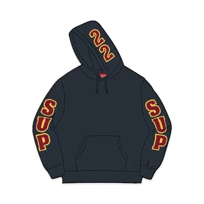 Supreme Team Chenille Hooded Sweatshirt "Navy"