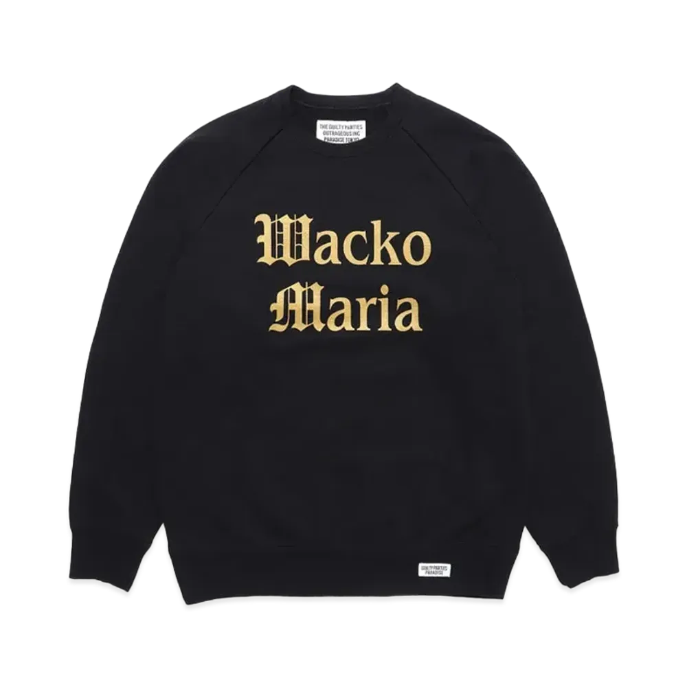 WACKO MARIA WASHED HEAVY WEIGHT SWEAT SHIRT "Black"