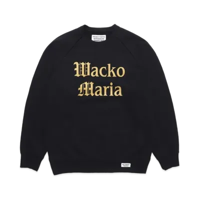 WACKO MARIA WASHED HEAVY WEIGHT SWEAT SHIRT "Black"