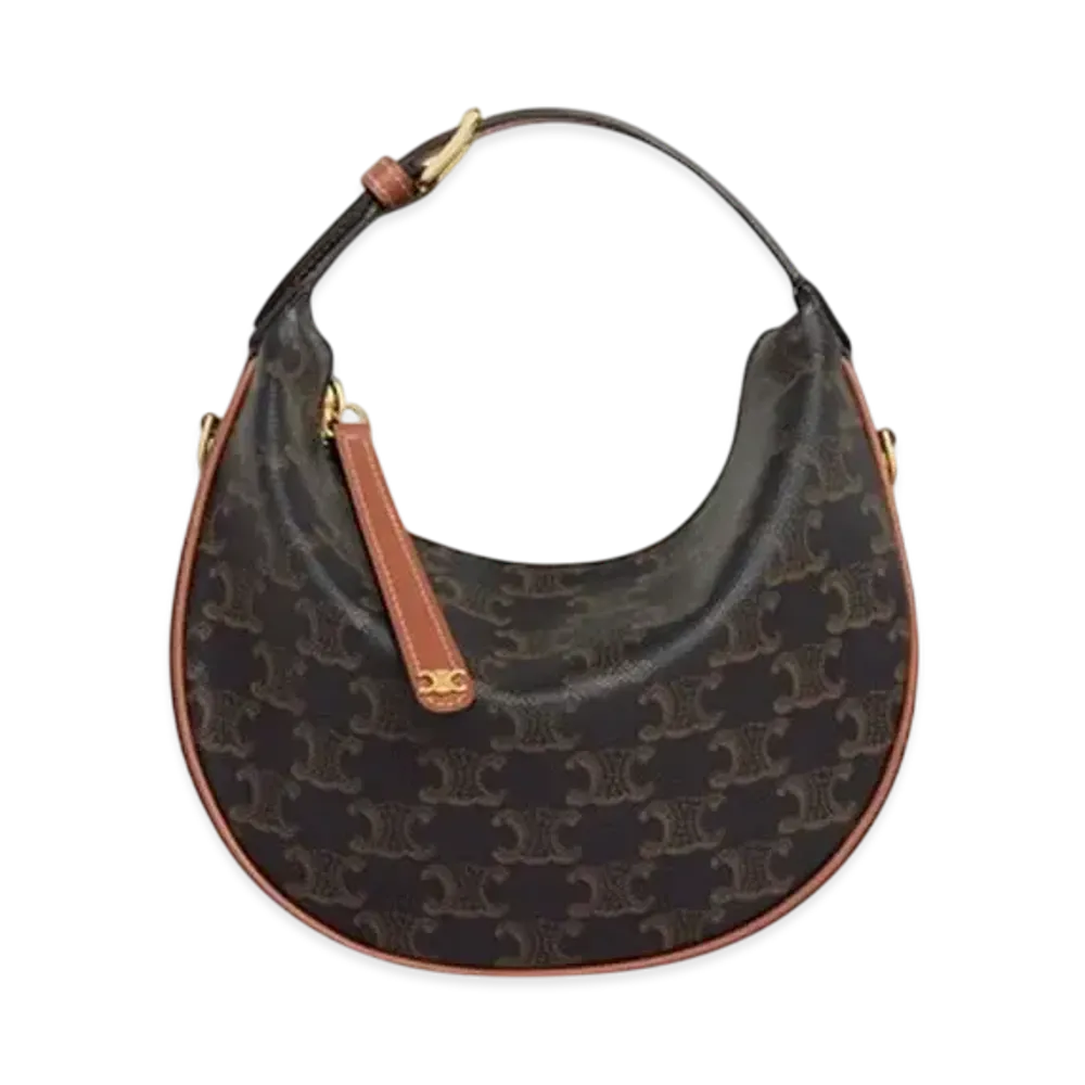 CELINE Teen Celine Lulu in Triomphe Canvas and Calfskin "Tan"