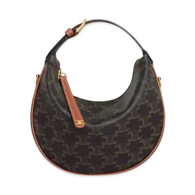 CELINE Teen Celine Lulu in Triomphe Canvas and Calfskin "Tan"
