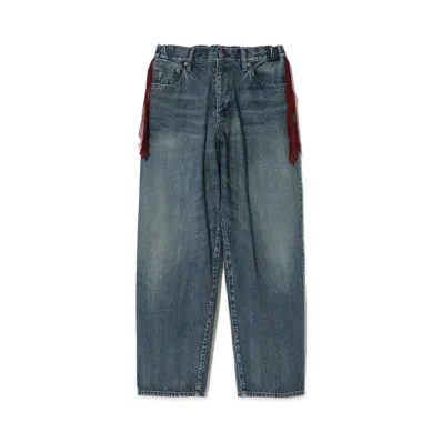 UNDERCOVER Wide Denim Pants With Fringes "Light Blue Indigo"