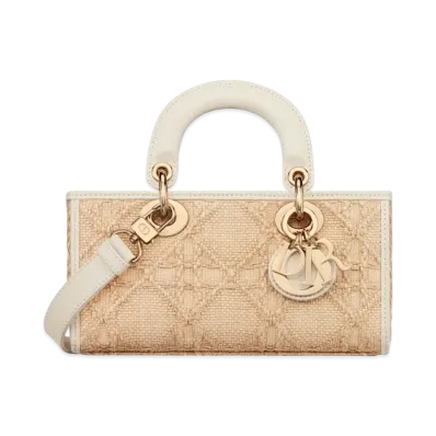 Dior Small Lady D-Joy Bag Macro Cannage Raffia "Natural"