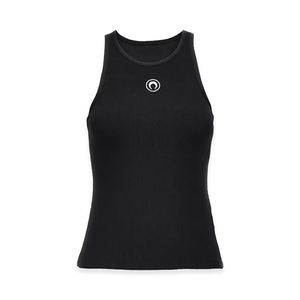 Marine Serre Women's Stretch Cotton Tank Top "Black"