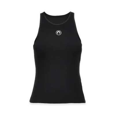 Marine Serre Women's Stretch Cotton Tank Top "Black"